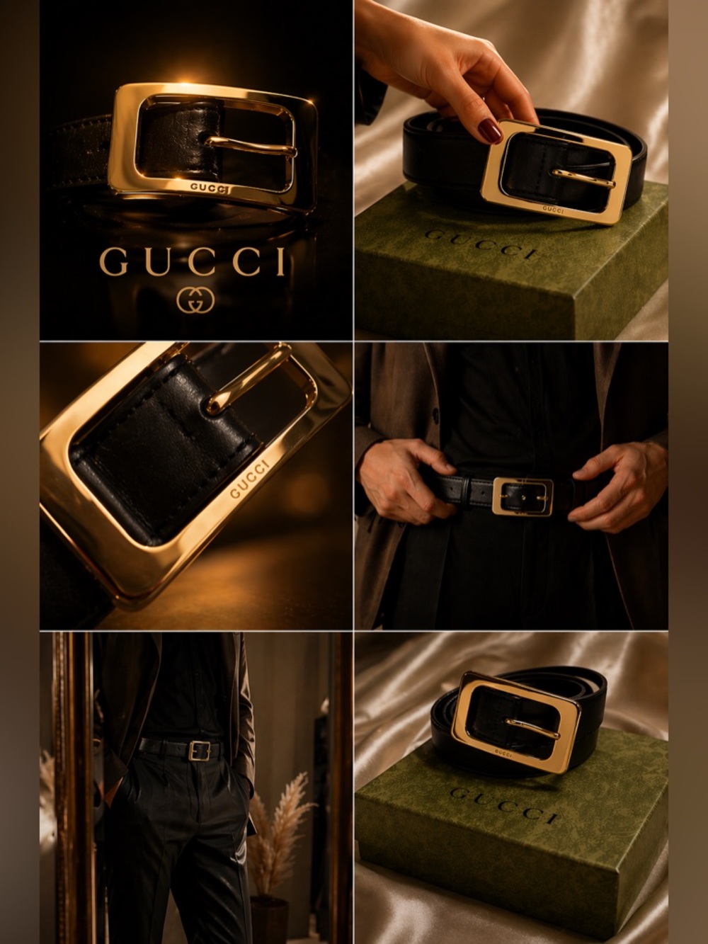 Gucci Gold Buckle Leather Belt Black - Picture 9 of 12